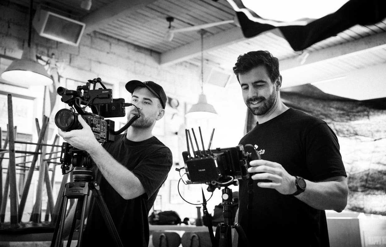 Shootsta operators filming short-form social video content on set